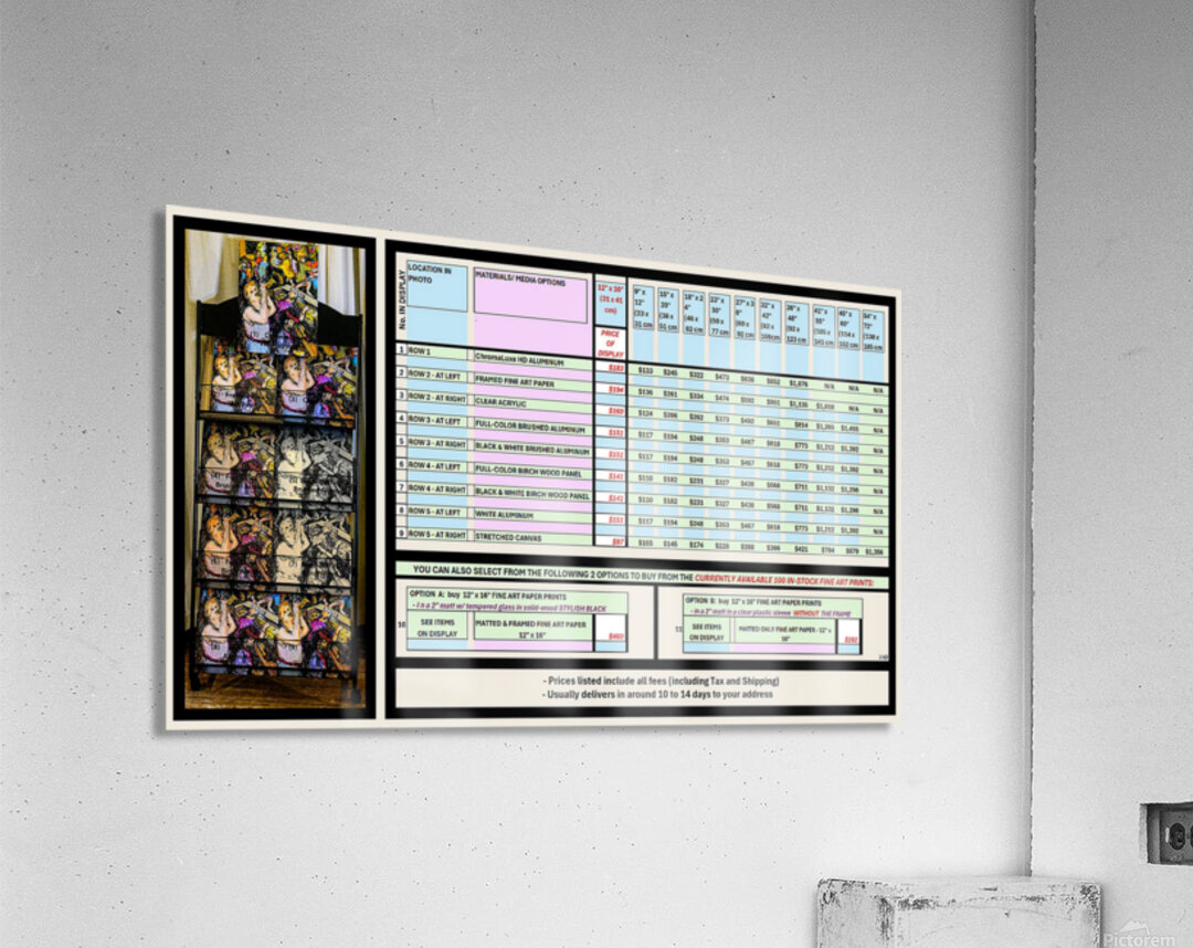 Art Fair 9-2025 Pricing Summary Sheet   PLUS 15 perc Acrylic Print