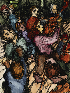 Shtetl Violinist  16x12 Marc  Melis   20250617