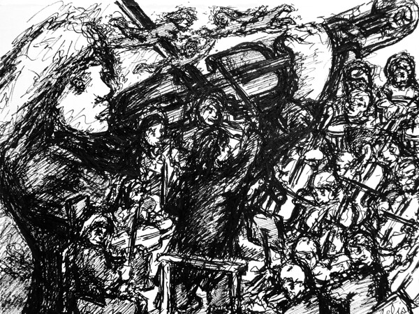 Violinist with Orchestra Print