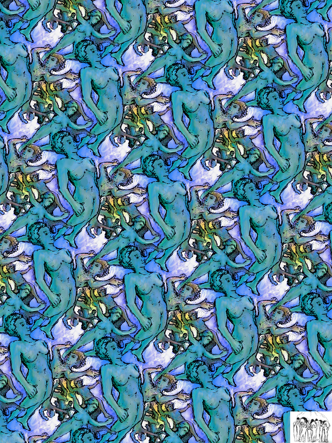 Free fall I     FINAL Patinated copper background  Print