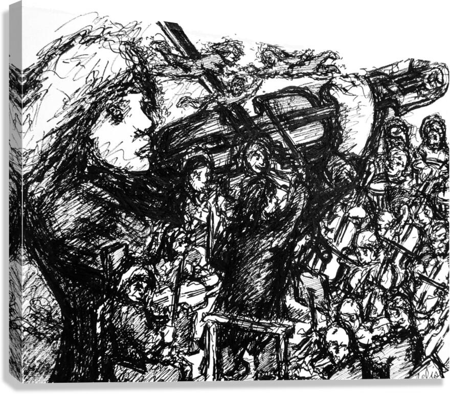 Violinist with Orchestra Canvas Print