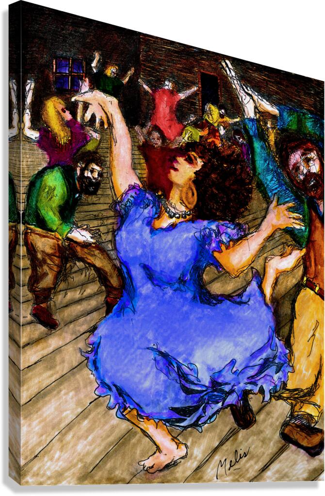 REVELRY 3  --- blueish-purple --- 60 x 80 Canvas Print