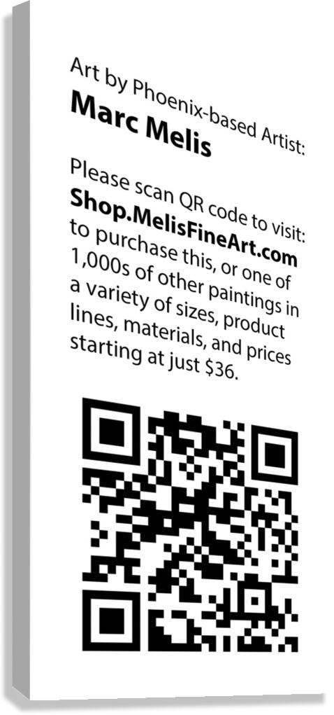 QR code and Artist Info for West Alley BBQ     Me Canvas Print