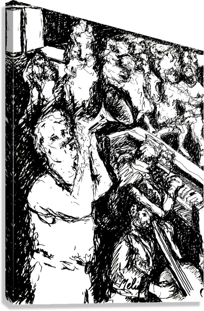 Jazz Nite   black and white     PSX 20250721 0905 Canvas Print