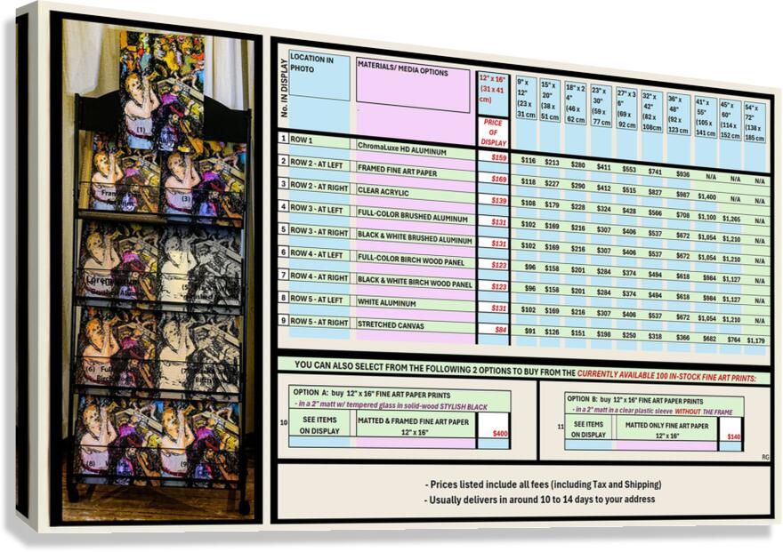 Art Fair 9-2025 Pricing Summary Sheet   Regular Pric Canvas Print