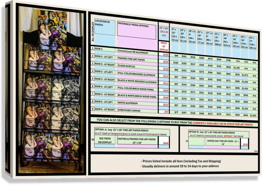 Art Fair 9-2025 Pricing Summary Sheet   MINUS 15 per Canvas Print