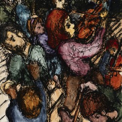 Shtetl Violinist  16x12 Marc  Melis   20250617