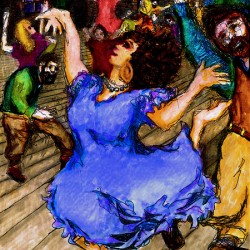 REVELRY 3  --- blueish-purple --- 60 x 80