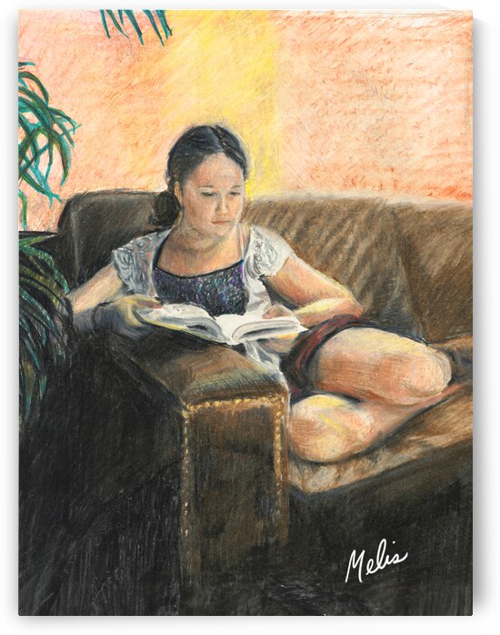 Girl Reading - Saturated by Marc Melis