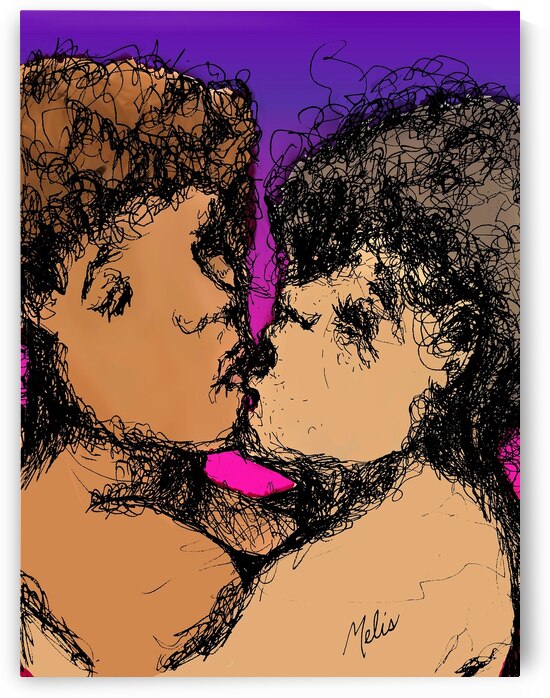 Lovers Kissing with purple background     jpg EDI by Marc Melis