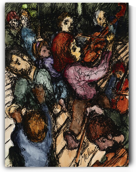 Shtetl Violinist  16x12 Marc  Melis   20250617 by Marc Melis