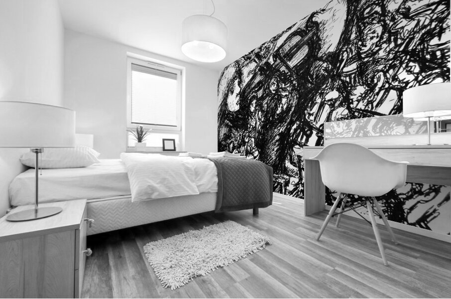 Violinist with Orchestra Mural print