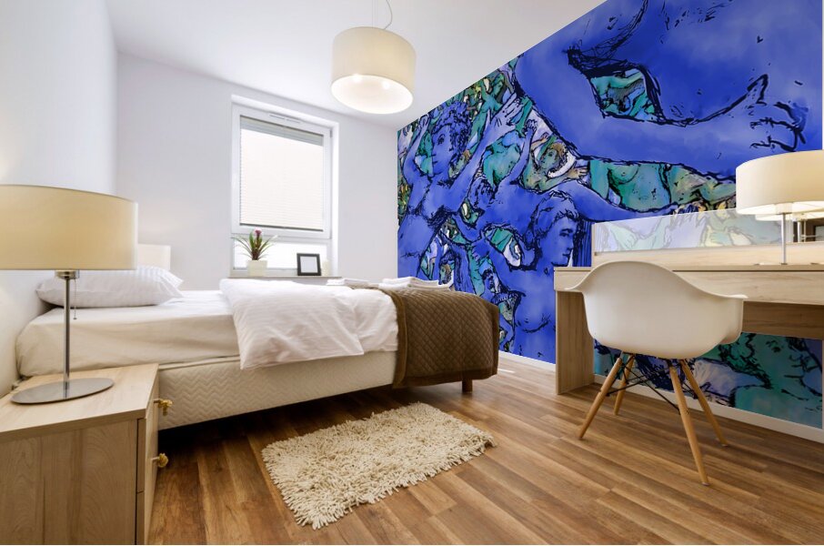 Free fall I     FINAL Patinated copper background Mural print