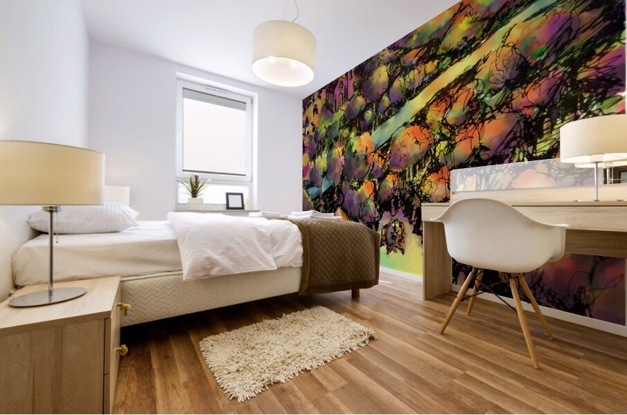 Far Away Across the Field   final w added orange Mural print