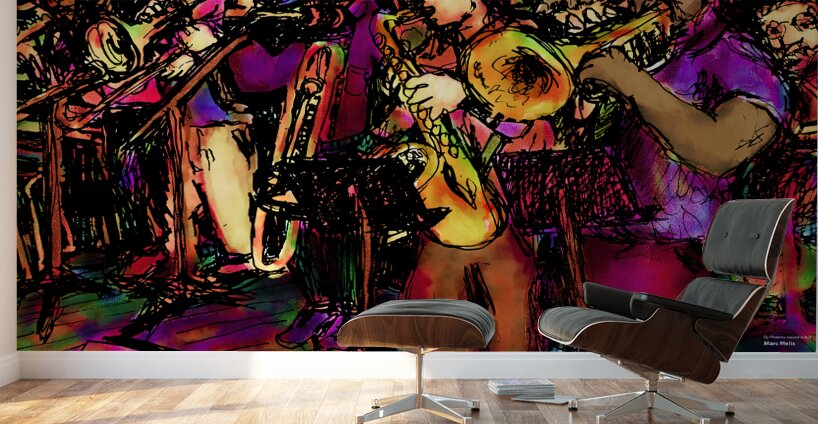 Bad Cactus Brass Band     West Alley BBQ   Mural Wall Murals