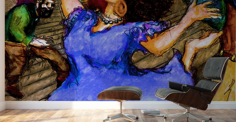 REVELRY 3  --- blueish-purple --- 60 x 80 Wall Murals