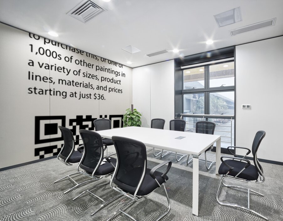 QR code and Artist Info for West Alley BBQ     Me Wall Printing