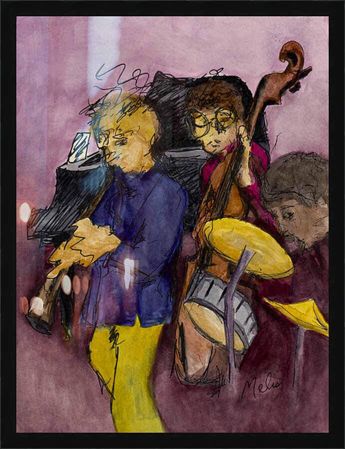 Maroon Jazz Trio 16x12 Marc  Melis   20250617   A Picture Frame print