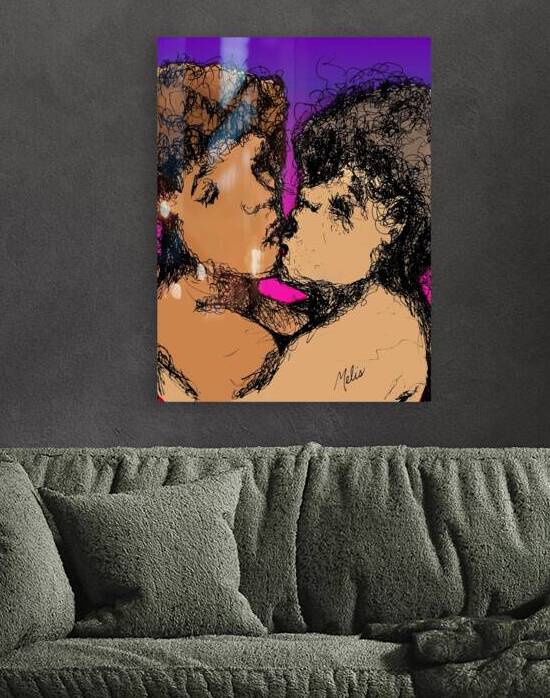 Lovers Kissing with purple background     jpg EDI by Marc Melis