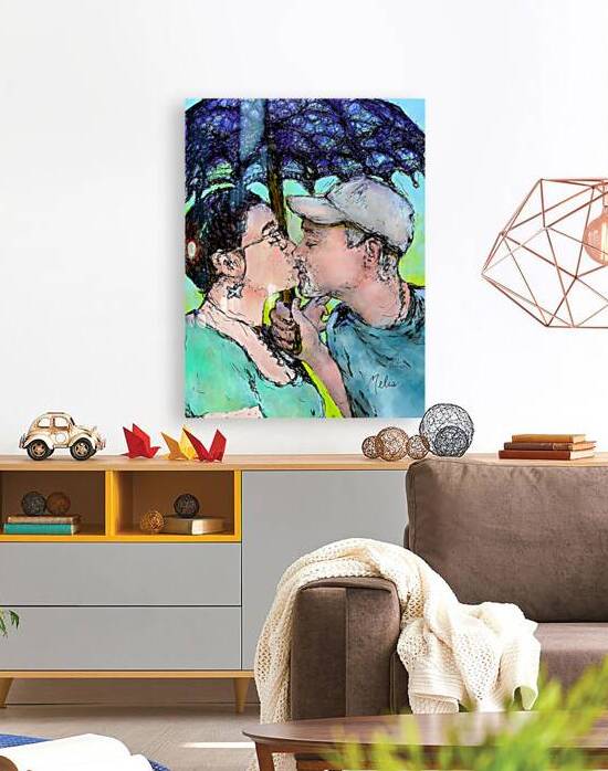 Lovers Kissing colored in   to be printed as 21 x by Marc Melis