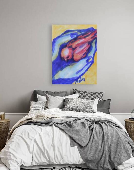 3 by 4 aspect ratio     Hands Hoding Bird     202 by Marc Melis